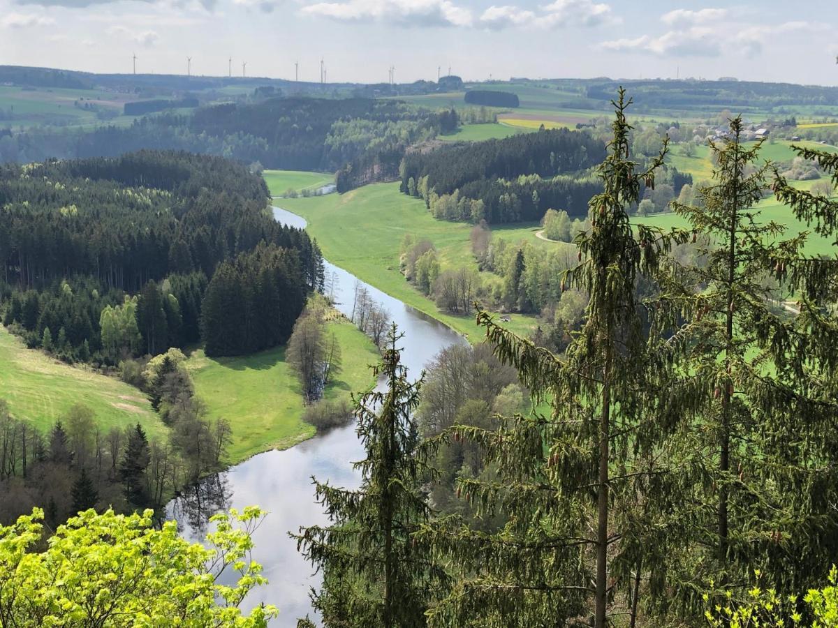 Chalet-Ferienwohnung Aehrenglueck, 70 Qm, Wellness/Fitness/Sauna - Bergroedelhof Feilitzsch Buitenkant foto