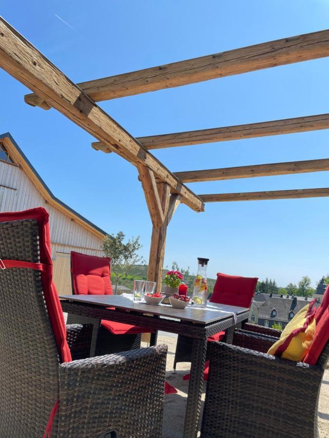 Chalet-Ferienwohnung Aehrenglueck, 70 Qm, Wellness/Fitness/Sauna - Bergroedelhof Feilitzsch Buitenkant foto