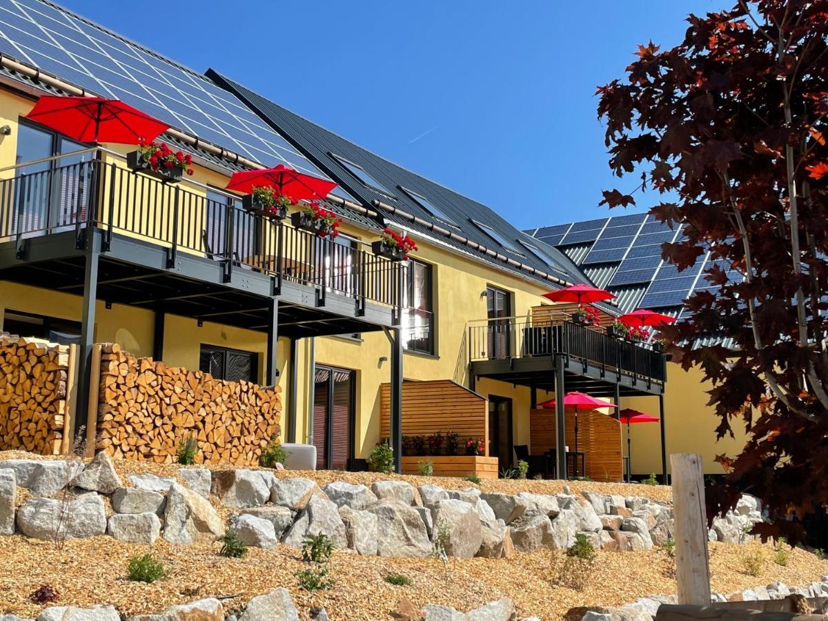Chalet-Ferienwohnung Aehrenglueck, 70 Qm, Wellness/Fitness/Sauna - Bergroedelhof Feilitzsch Buitenkant foto